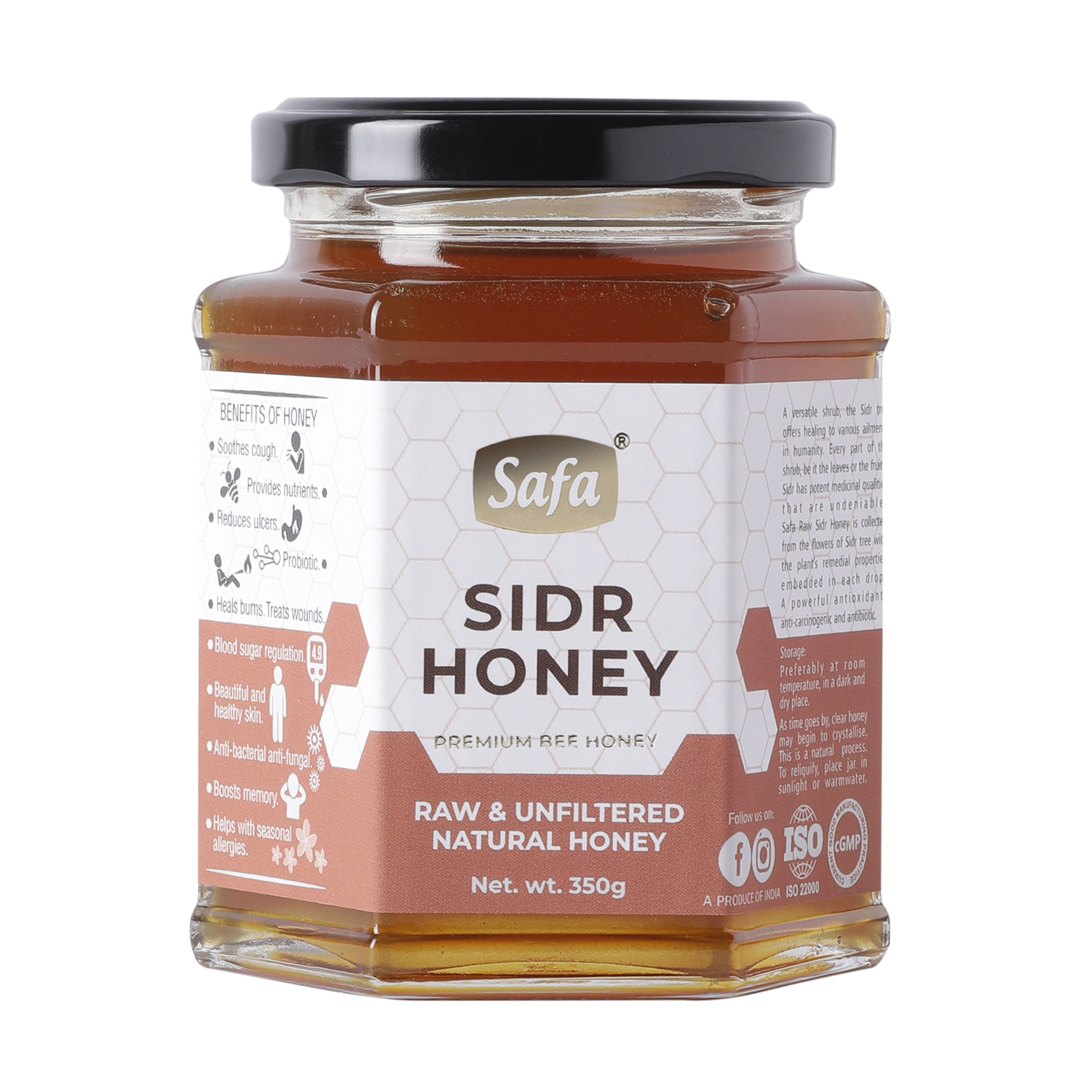 Safa Raw Wild Honey 500g Safa Honey