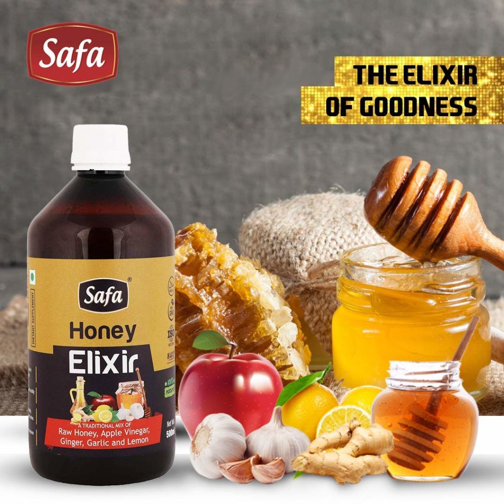 Safa Honey Elixir for Heart Health Honey, ACV, Ginger, Garlic and Lemon